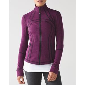 Lululemon Long Sleeve Full Zip Define Jacket Teeny Tooth Deep Fuchsia Black 10